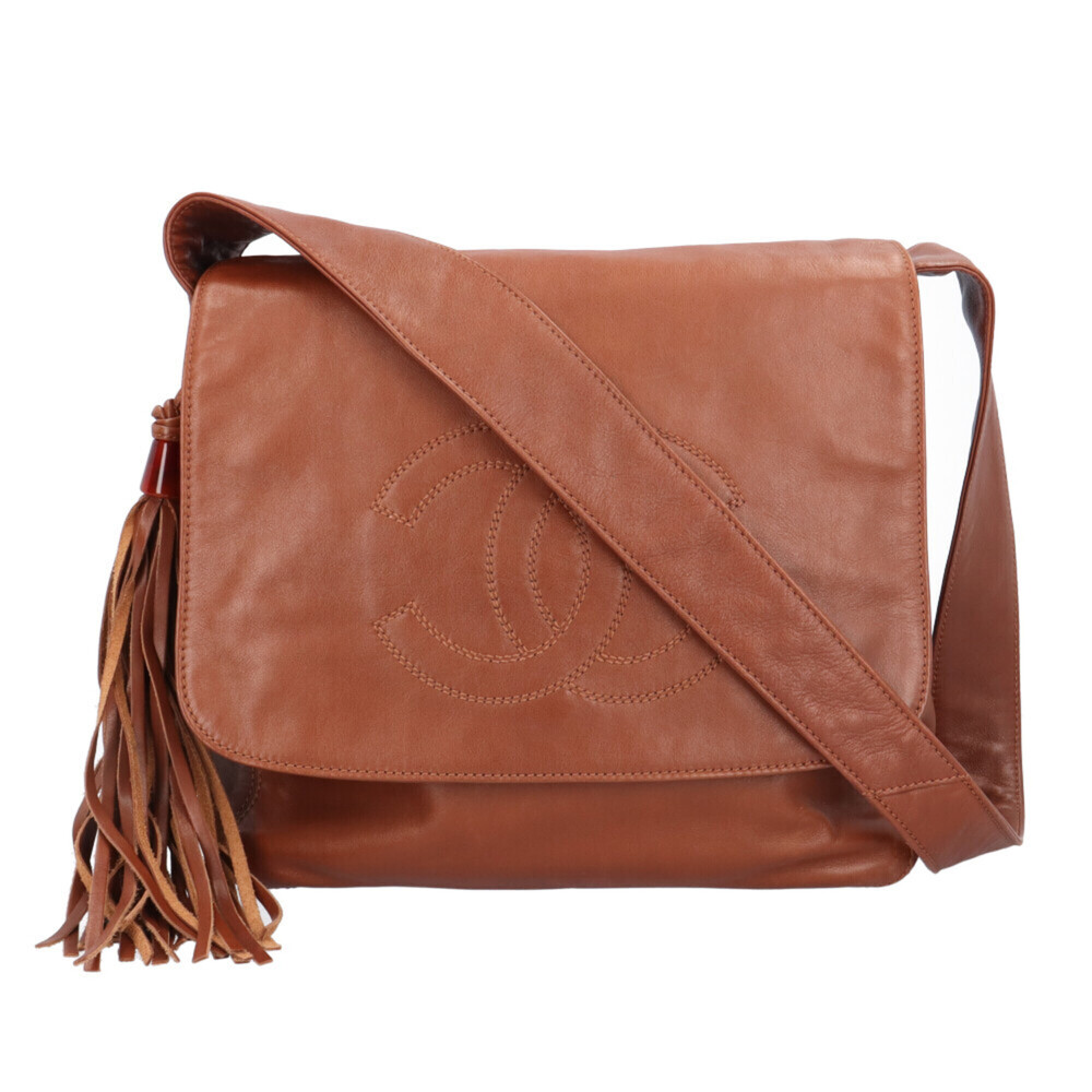 Chanel Fringe Shoulder Bag, Handbag, Leather, Brown, Women's CHANEL